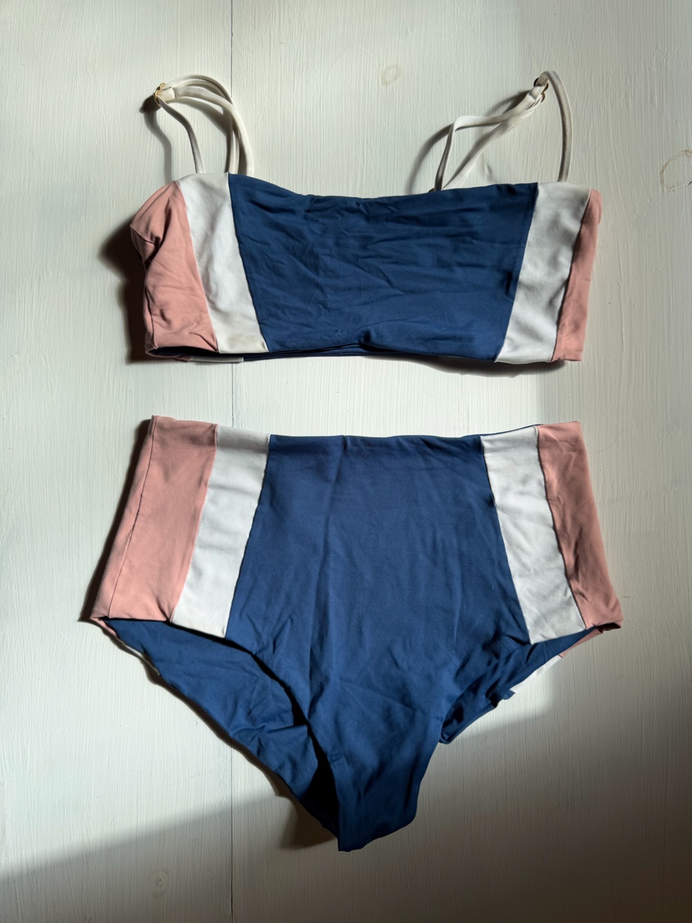 l*space Colorblock Bikini Set - Blue, Pink & White